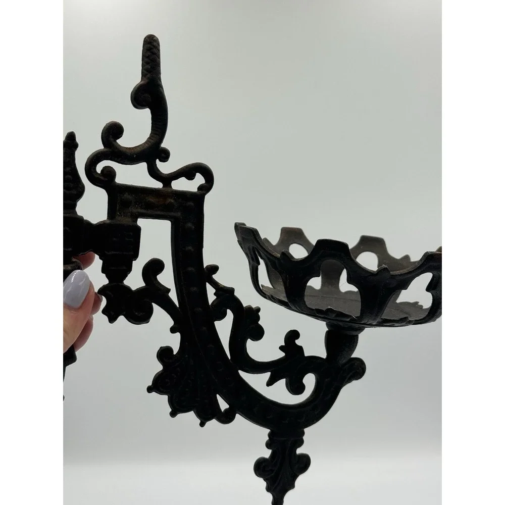 Vintage  Metal Oil Lamp Swing Arm Candle Holder Wall Sconce